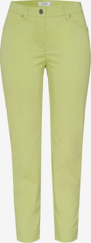Coupe slim Pantalon 'Perfect Shape' TONI en jaune : devant
