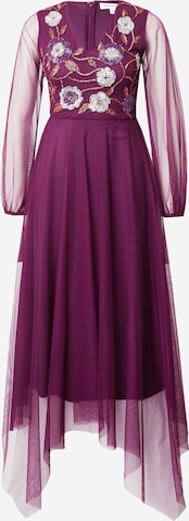 Frock and Frill Evening Dress in Purple: front
