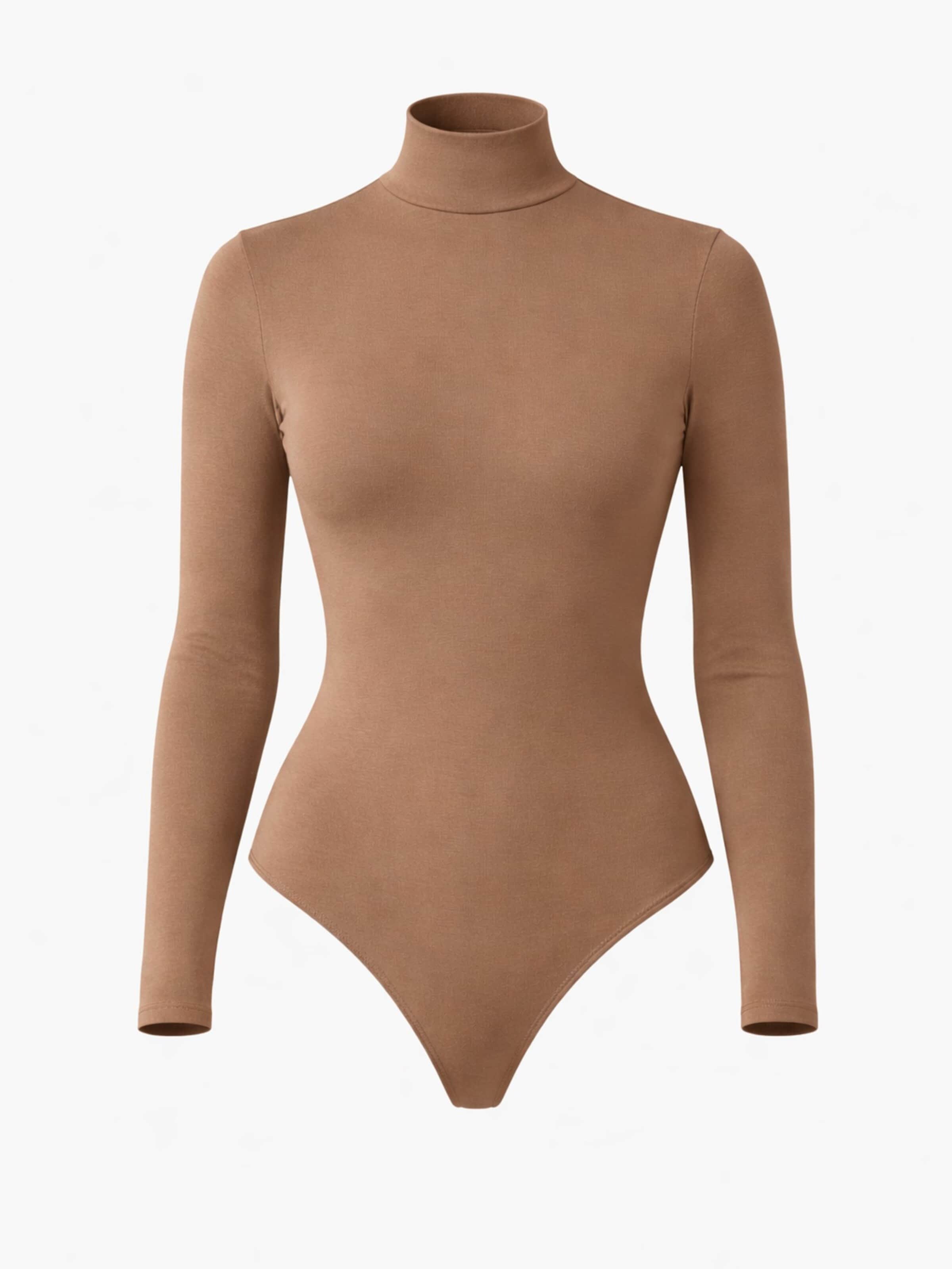 LEAFLETIC - Body 'Leafletic Women’s long sleeve high neck bodysuit' en marrón: frente