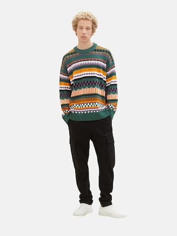 TOM TAILOR DENIM Sweater 'Relaxed' in Green