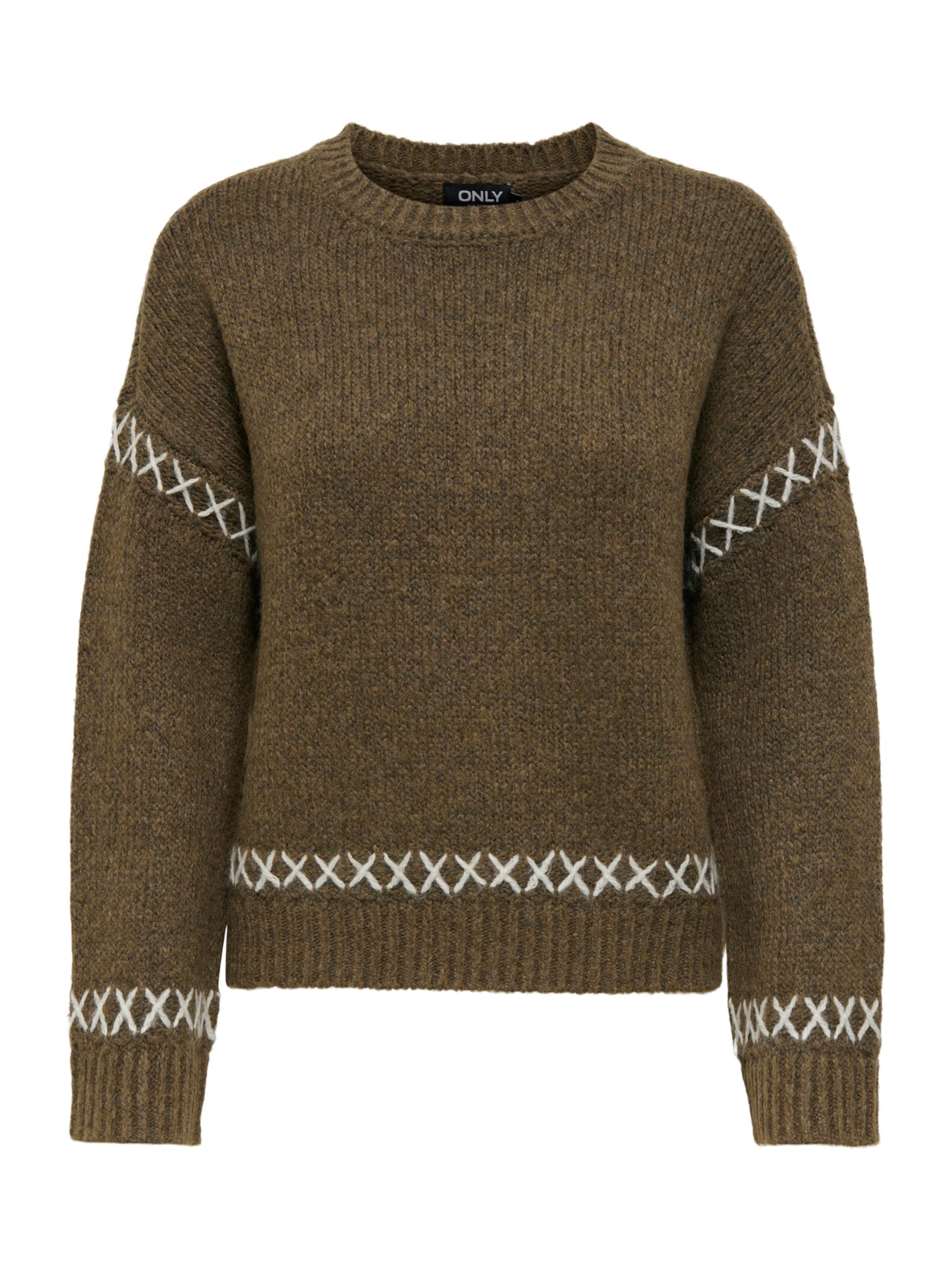 ONLY Свитер 'ONLAmanda' в Коричневый: спереди