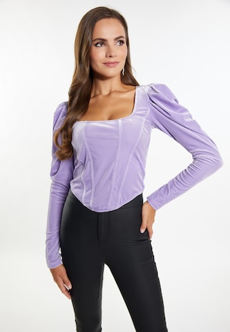 T-shirt faina en violet : devant