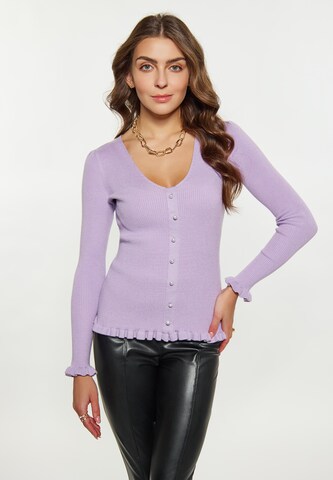 Cardigan faina en violet : devant