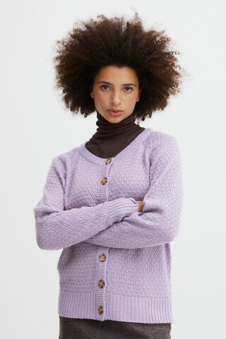 ICHI Knit Cardigan 'ODANSA' in Purple: front