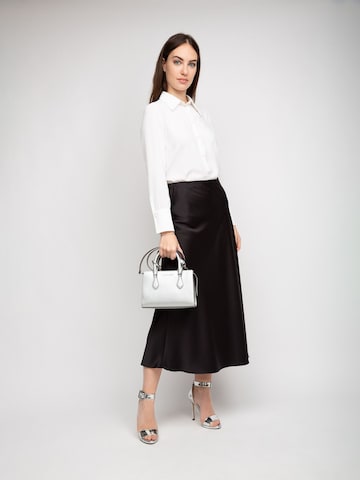 Borsa a mano 'Sheila Small Center-Zip Satchel' di Michael Kors in argento: frontale