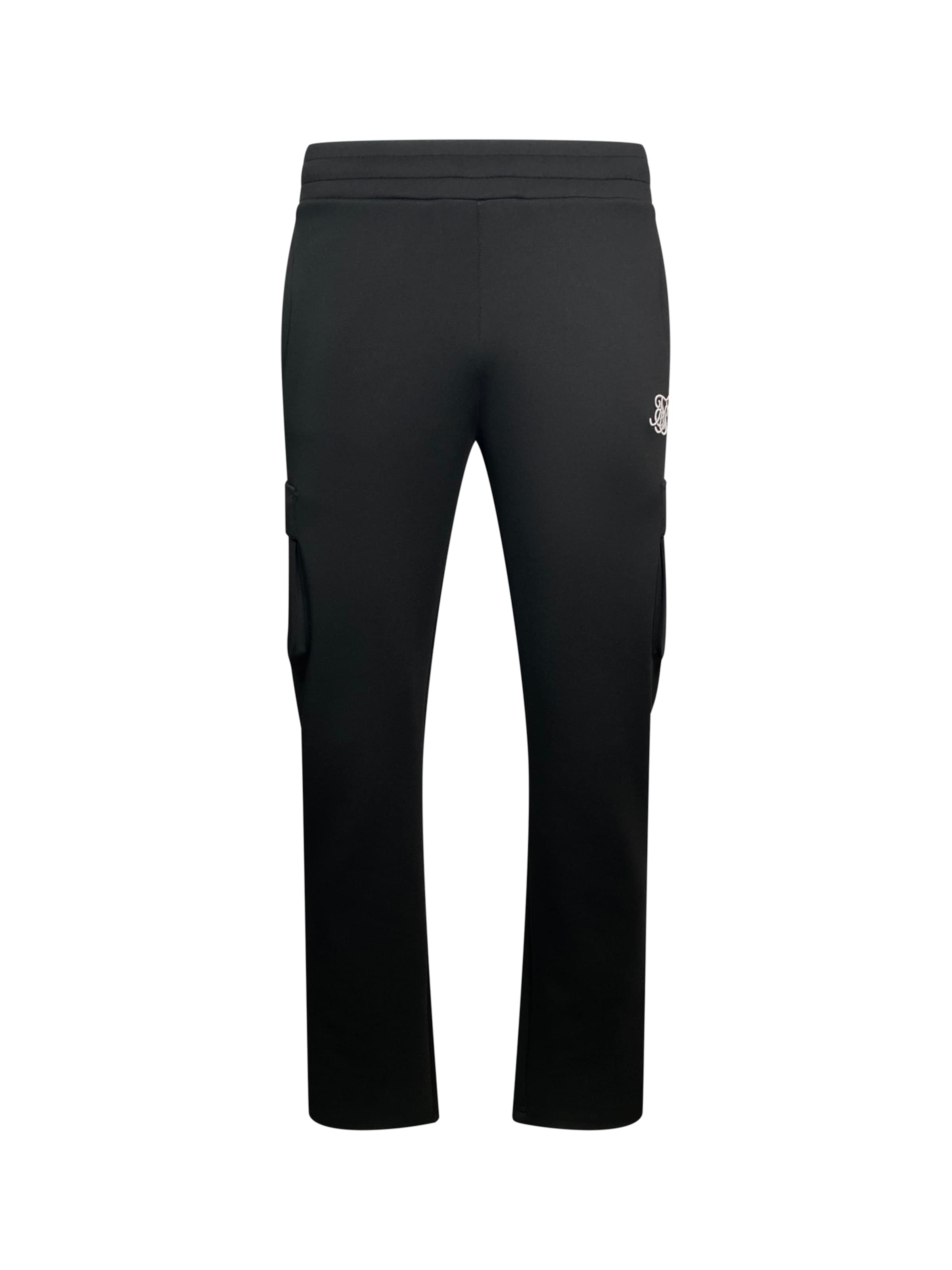 Loosefit Pantalon 'Essentials Poly' SikSilk en noir : devant