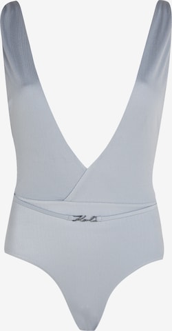 Karl Lagerfeld Swimsuit 'Dna Shiny' in Silver: front