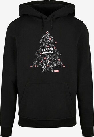 ABSOLUTE CULT Sweatshirt 'Captain America - Christmas Tree' in Schwarz: predná strana