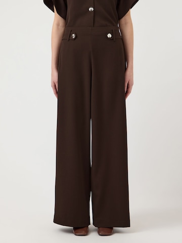 YAS Wide Leg Hose 'YASRania' in Braun: Vorderseite