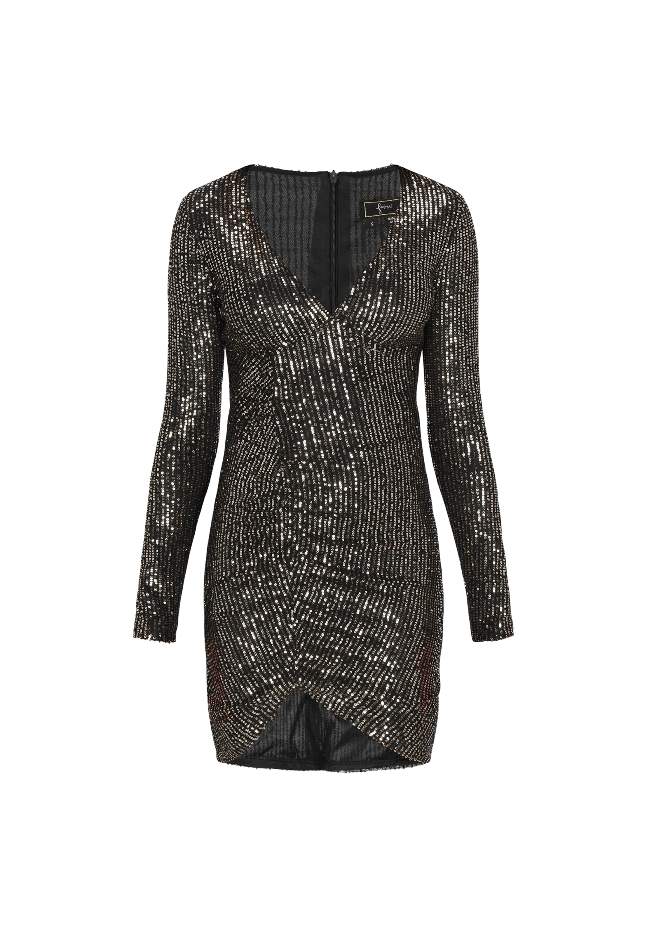 faina Kokteilové šaty - Čierna: predná strana