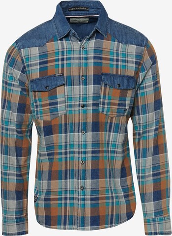 KOROSHI Regular fit Button Up Shirt in Blue: front