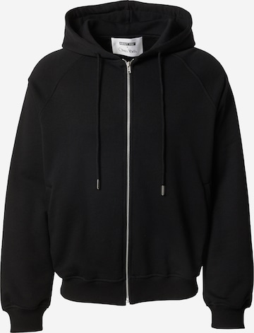 ABOUT YOU x Chiara Biasi Zip-Up Hoodie 'Ilse' in Black: front