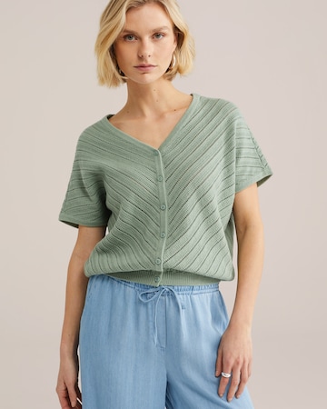 WE Fashion Knit cardigan in Green: front