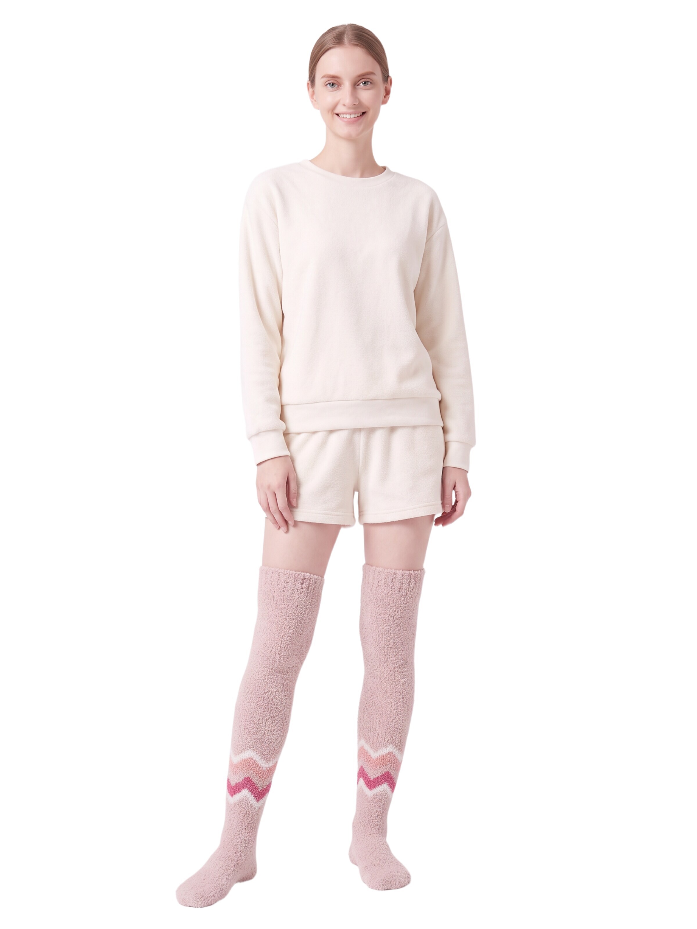 BONVERANO Over the Knee Socks in Brown