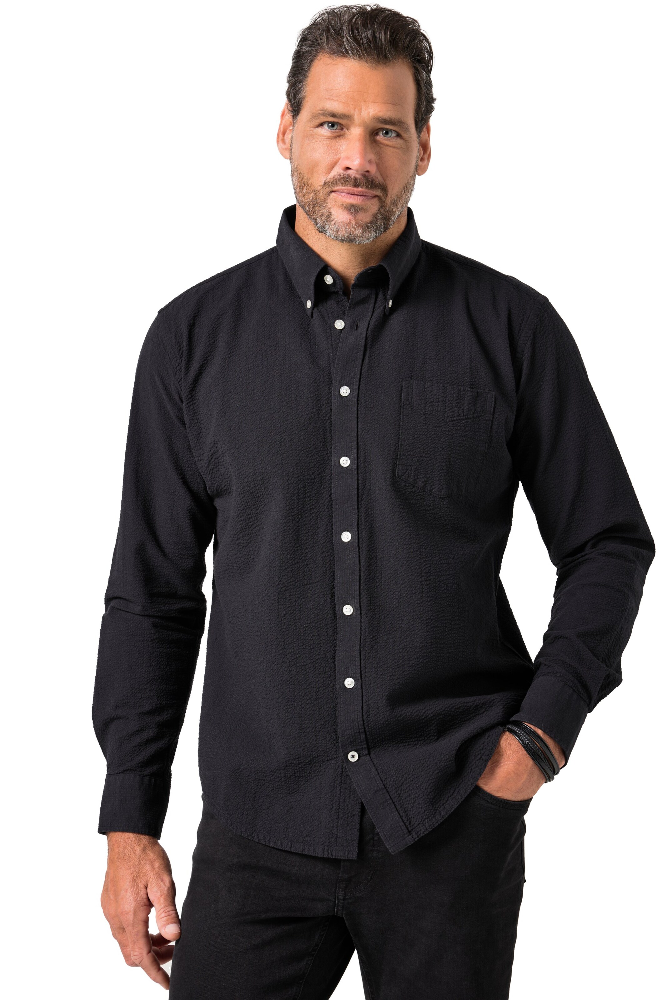 Coupe regular Chemise JP1880 en noir : devant
