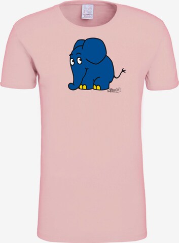 LOGOSHIRT T-Shirt 'Die Sendung mit der Maus - Elefant' in Pink: predná strana