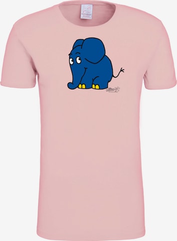 LOGOSHIRT Shirt 'Die Sendung mit der Maus - Elefant' in Roze: voorkant