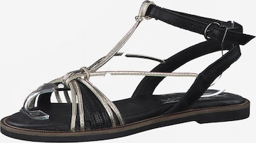 TAMARIS Strap sandal 'Flat' in Black: front
