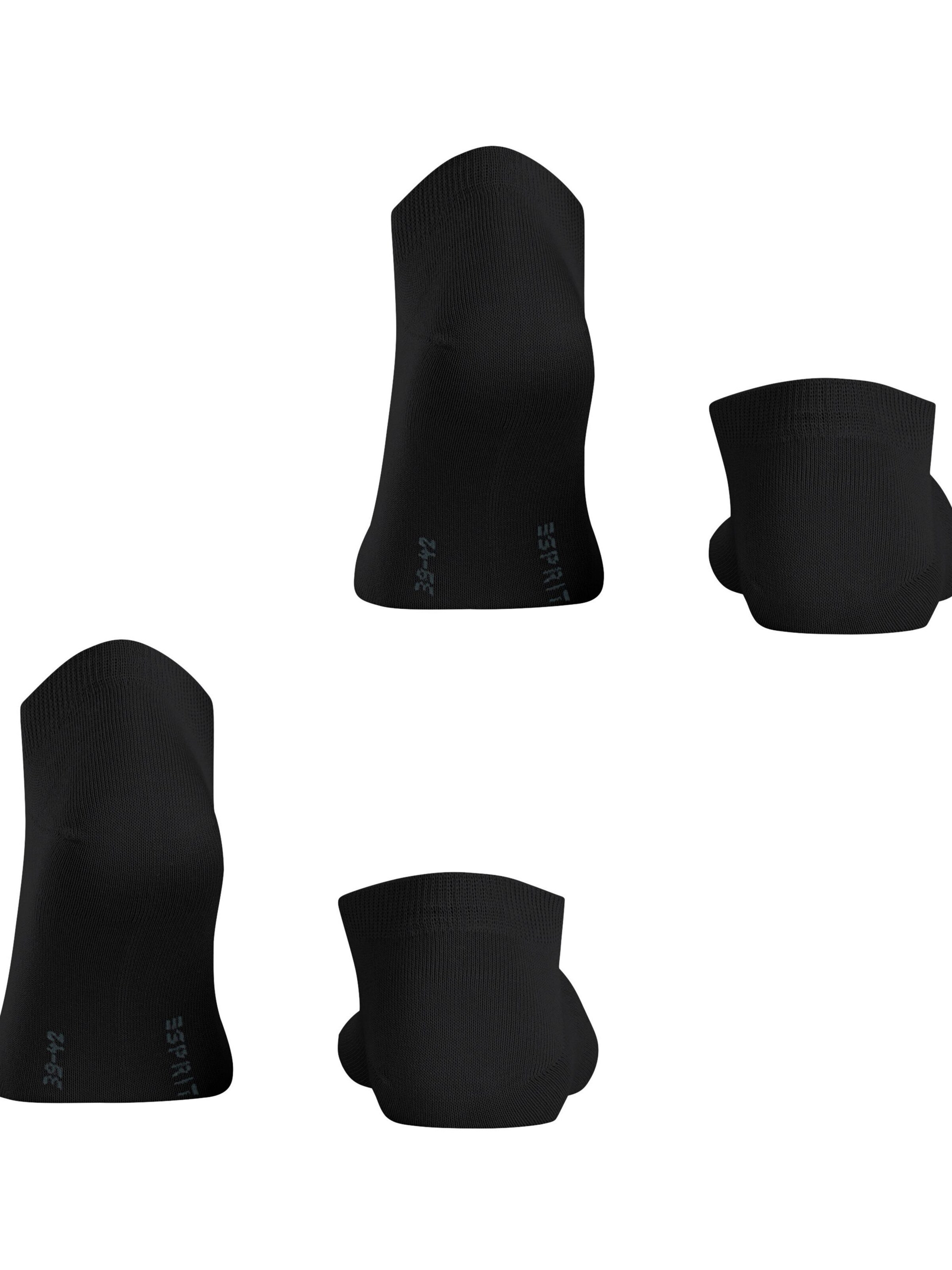 ESPRIT Füßlinge 'Basic Uni 2-Pack'‌‌‌ in Schwarz