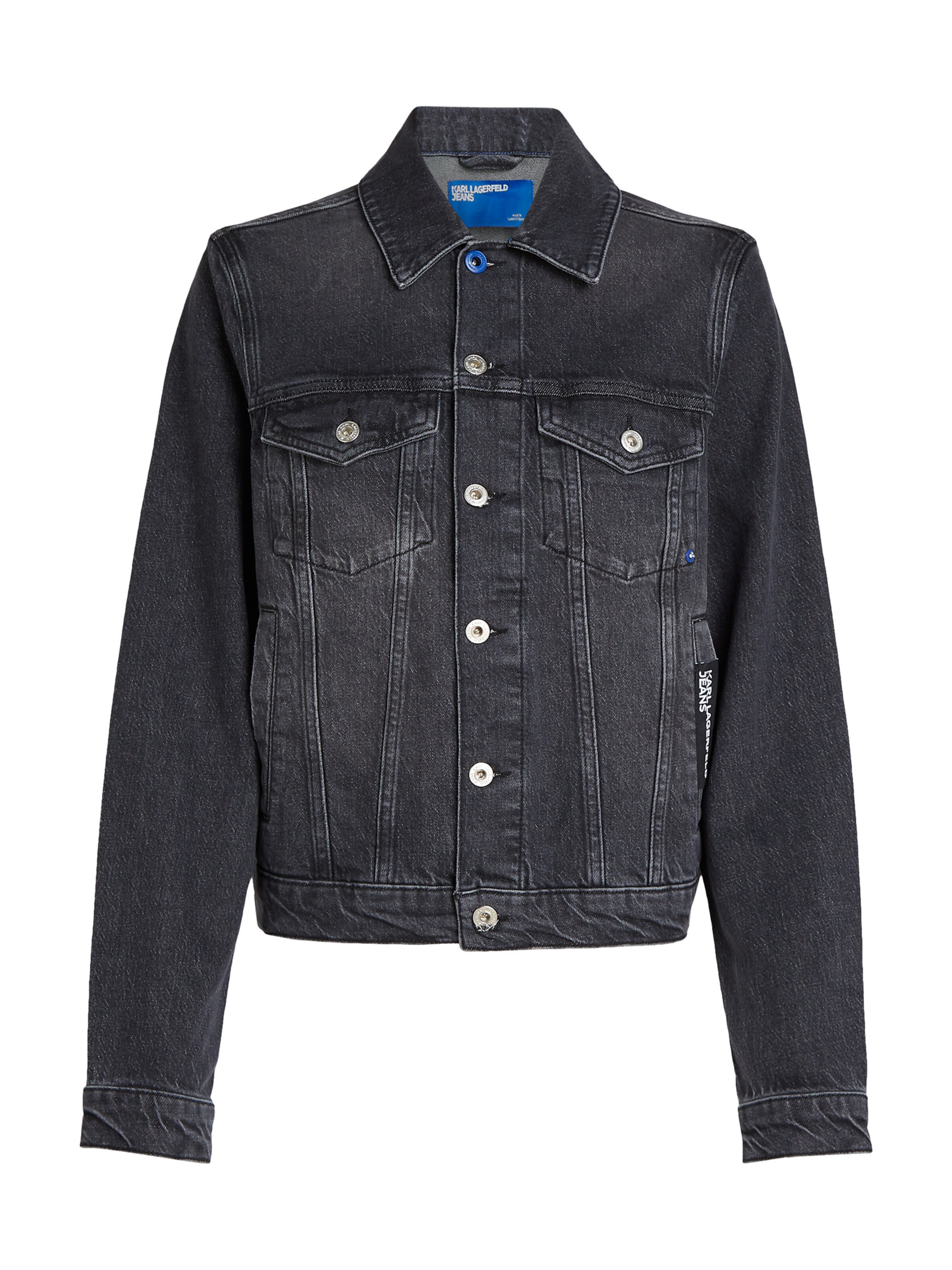 KARL LAGERFELD JEANS Kurtka przejściowa ' JEANSJACKE MIT REGULÄRER PASSFORM ' w kolorze niebieski: przód