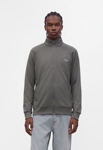 ADIDAS ORIGINALS Sweat jacket 'Trefoil Essentials' in Grey: front