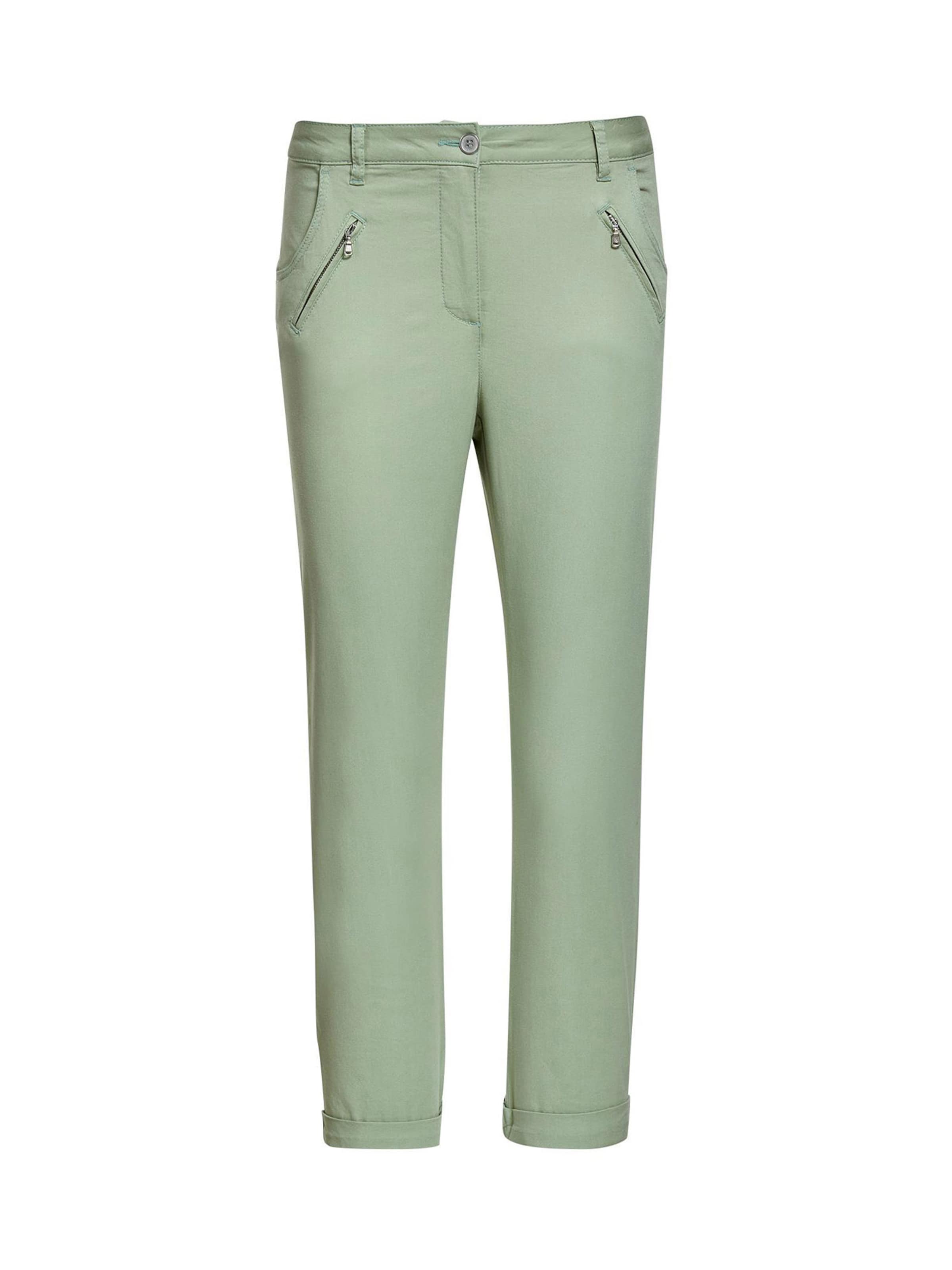 Goldner Loosefit Chino in Groen: voorkant