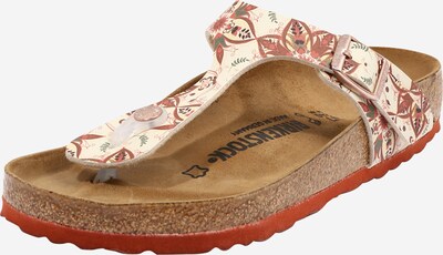 BIRKENSTOCK Klipklappere 'Gizeh' i grøn / rød / hvid, Produktvisning