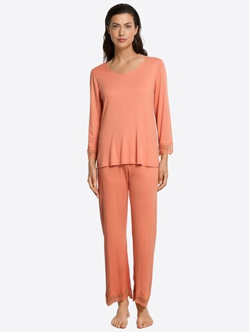 Pyjama ' Ciri Nightwear ' Hanro en orange : devant