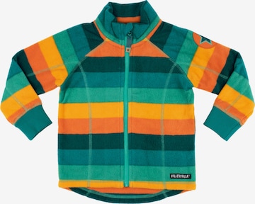 Villervalla Funktionsfleecejacke 'Sterne' in Grün: Vorderseite