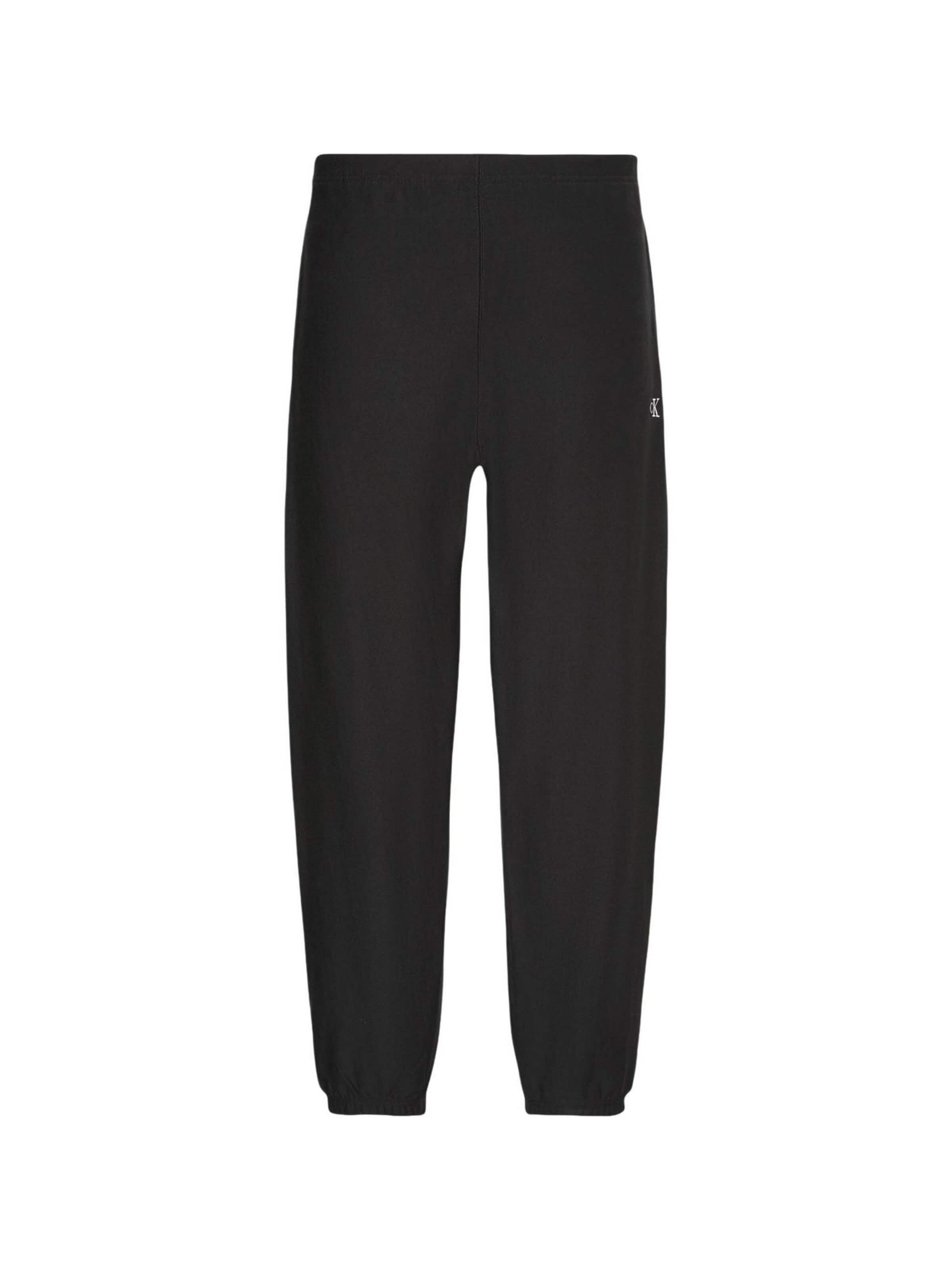 Calvin Klein Jeans Regular Sportbroek 'PREMIUM TERRY MONOGR LV04RC279G' in Zwart: voorkant