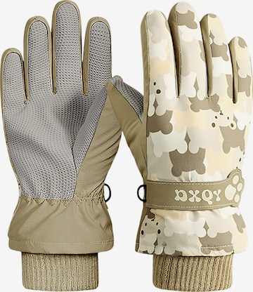 Magicshe Athletic Gloves 'Kinder Skihandschuhe Warm Gefüttert Wasserabweisend' in Brown: front