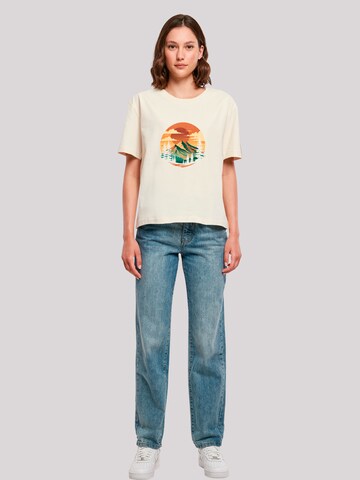F4NT4STIC Shirt 'Sonnenuntergang Berglandschaft' in Beige