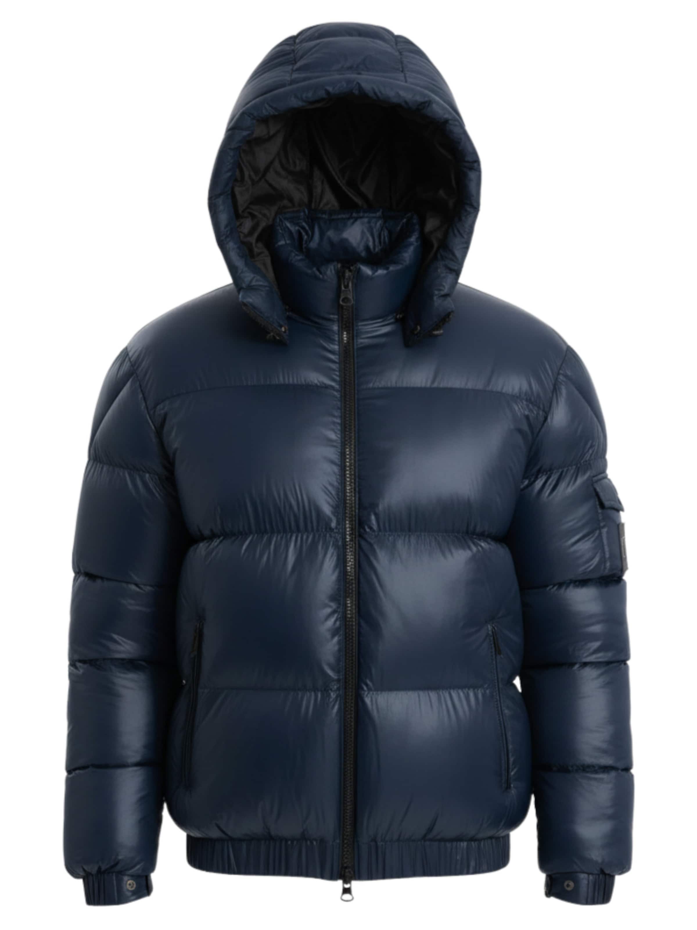 Ombre Winterjas 'OM-JAHP-0207' in Blauw: voorkant