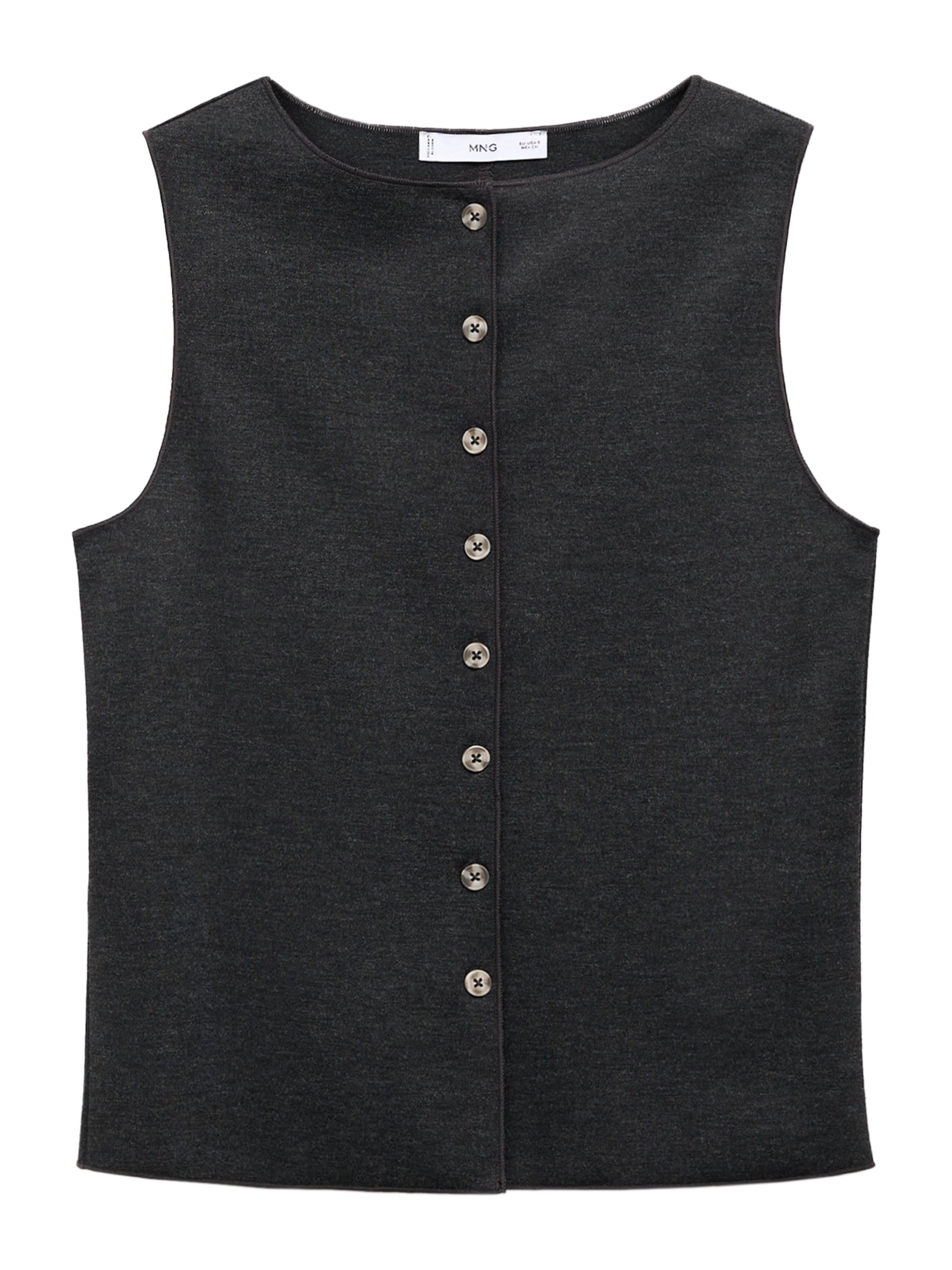 MANGO Stickad väst 'NEVADA' i grå: framsida