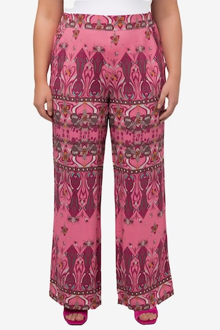 Ulla Popken Wide leg Broek in Roze: voorkant