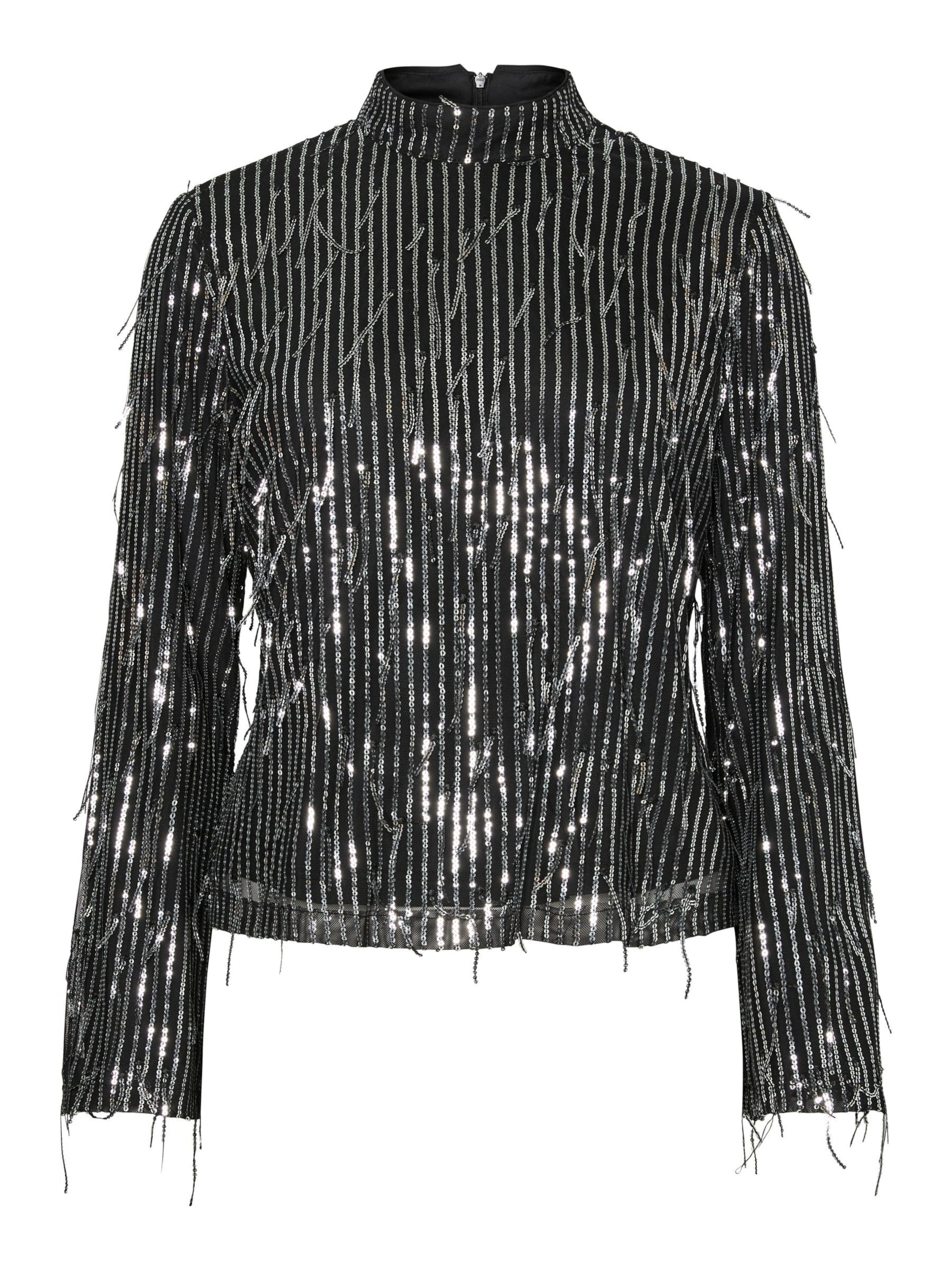 YAS Shirts 'YASLantra' i sort / sølv, Produktvisning