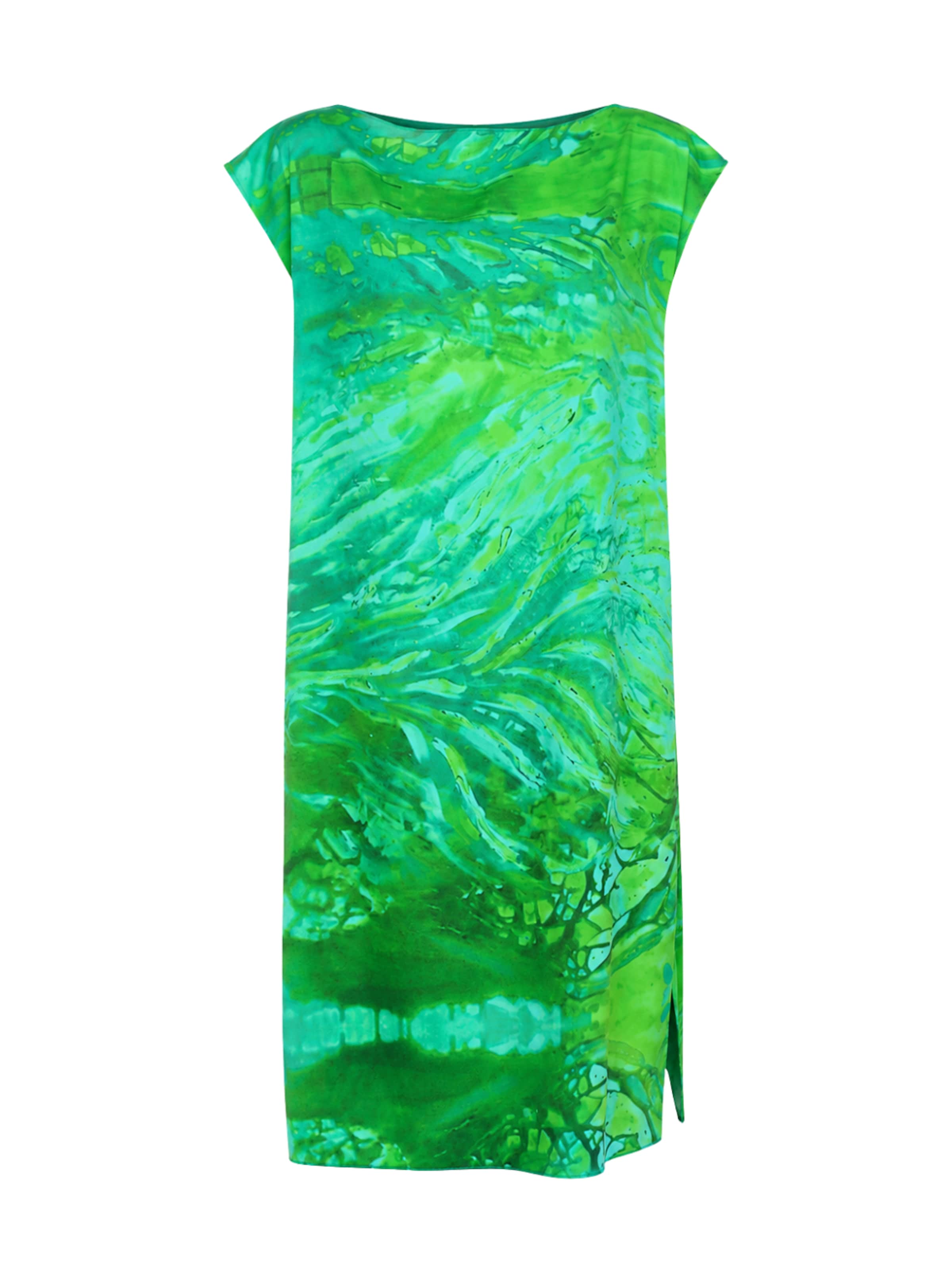 Csillag Zsuzsi - Vestido talla grande 'Tree of life' en verde: frente