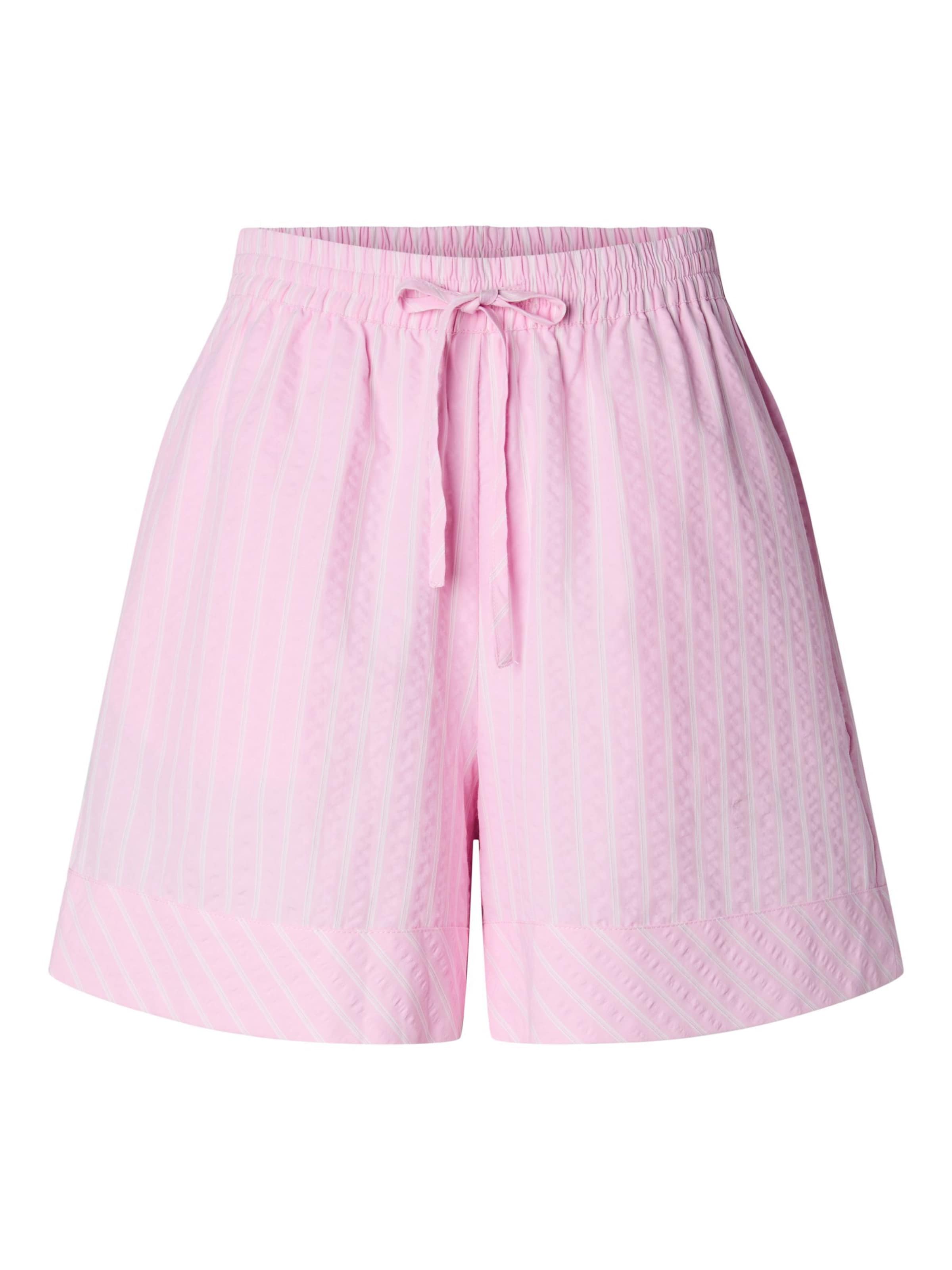 PIECES Pantalon en rose / blanc, Vue avec produit