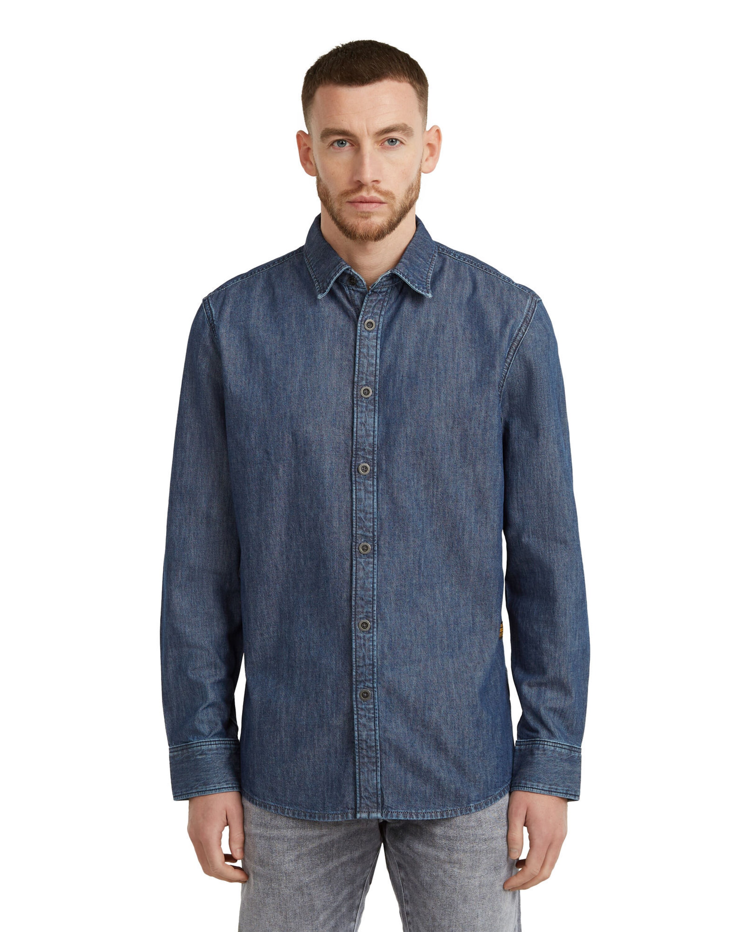 G-STAR Regular Fit Hemd in Blau: Vorderseite