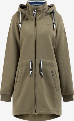 Schmuddelwedda Zip-Up Hoodie 'Yasanna' in Green: front