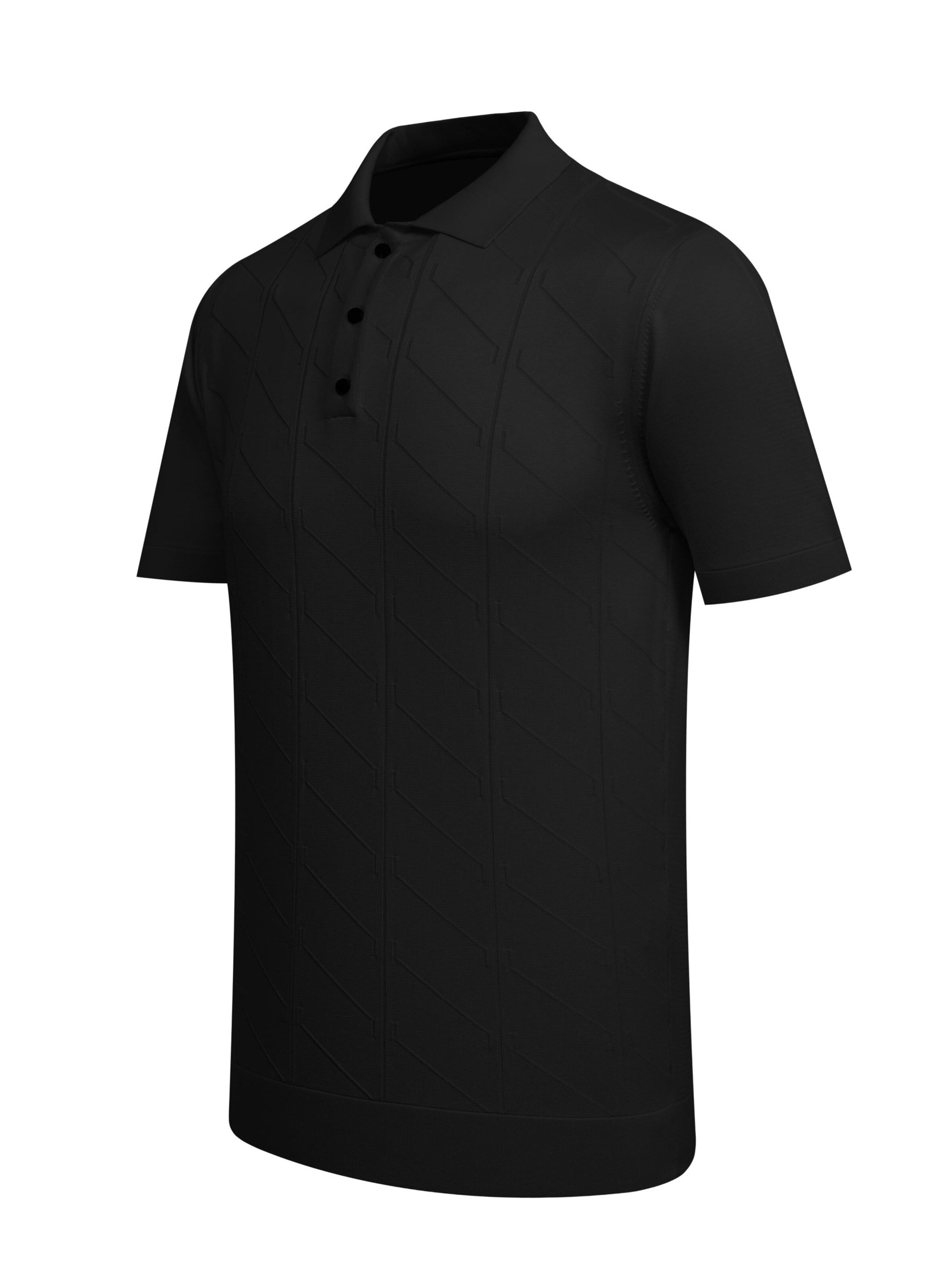 Cizgi Triko Shirt in Black