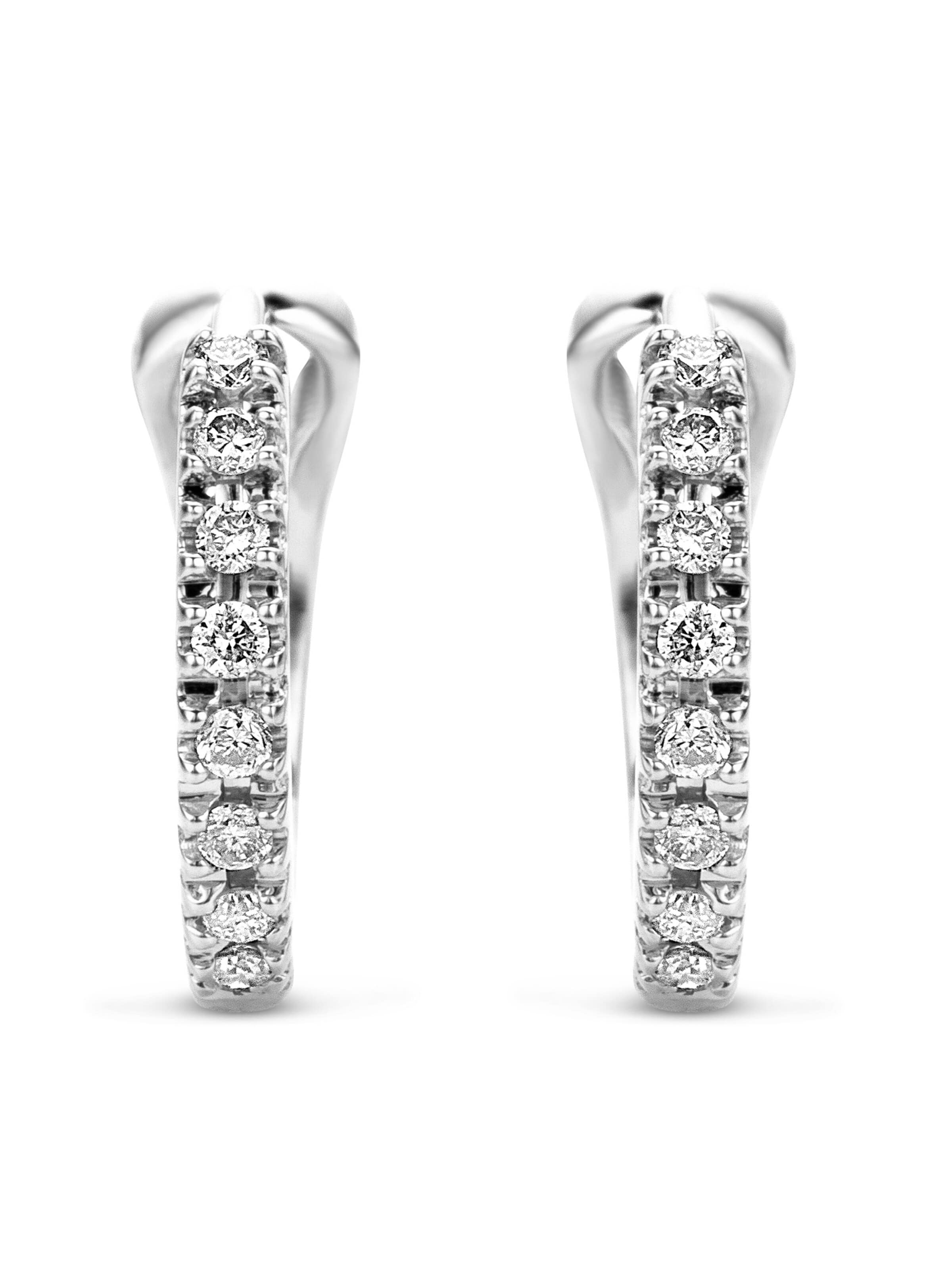 Boucles d'oreilles 'Creolen aus 585 Weißgold mit Diamant' DIAMANT LETERNEL en argent