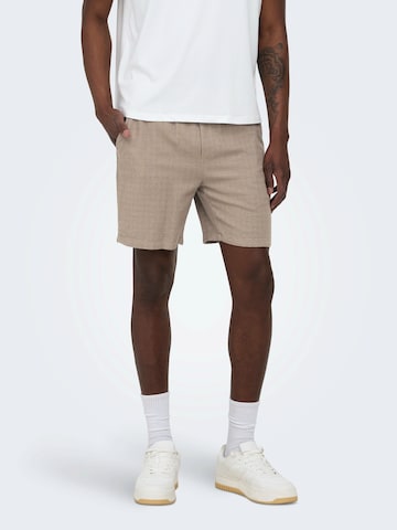 Only & Sons Regular Pants 'ONSTel' in Beige: front