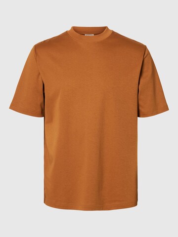 SELECTED T-Shirt in Braun: Vorderseite