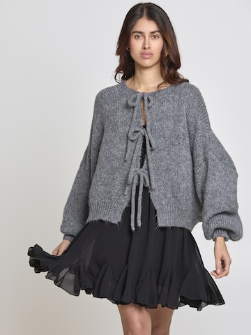 Lilavie Strickjacke ' Miaa ' in Grau: Vorderseite