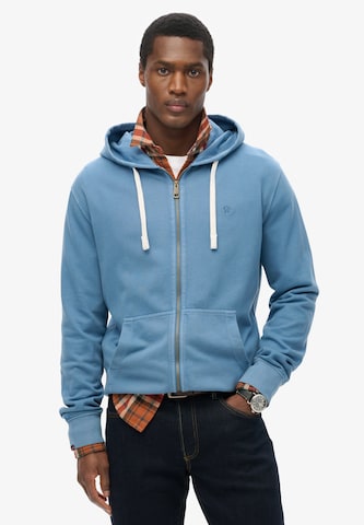 Superdry Sweat jacket 'Essential' in Blue: front