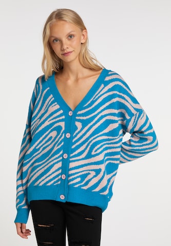 MYMO Knit Cardigan in Blue: front