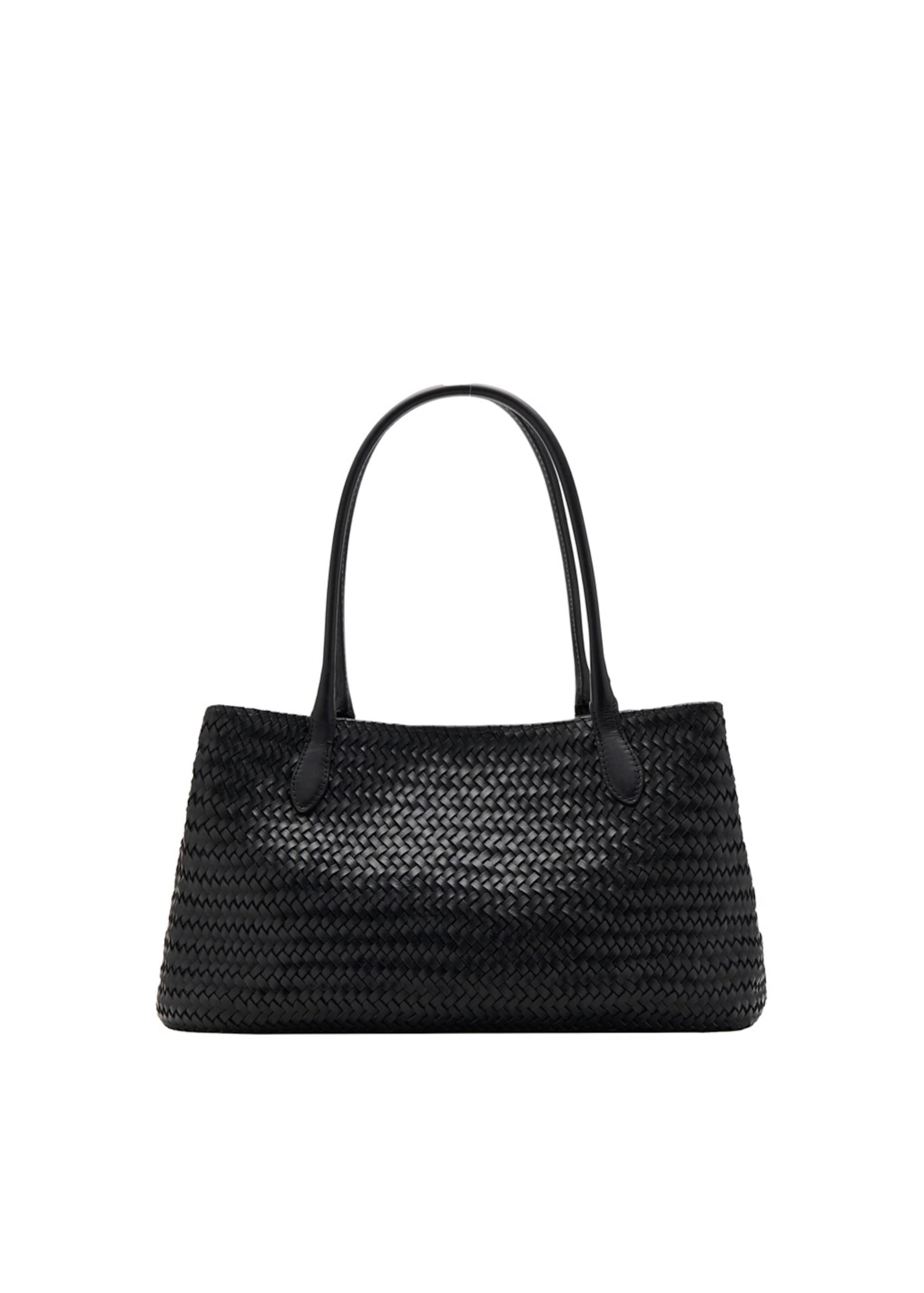 MANGO Shoulder Bag in Black: front