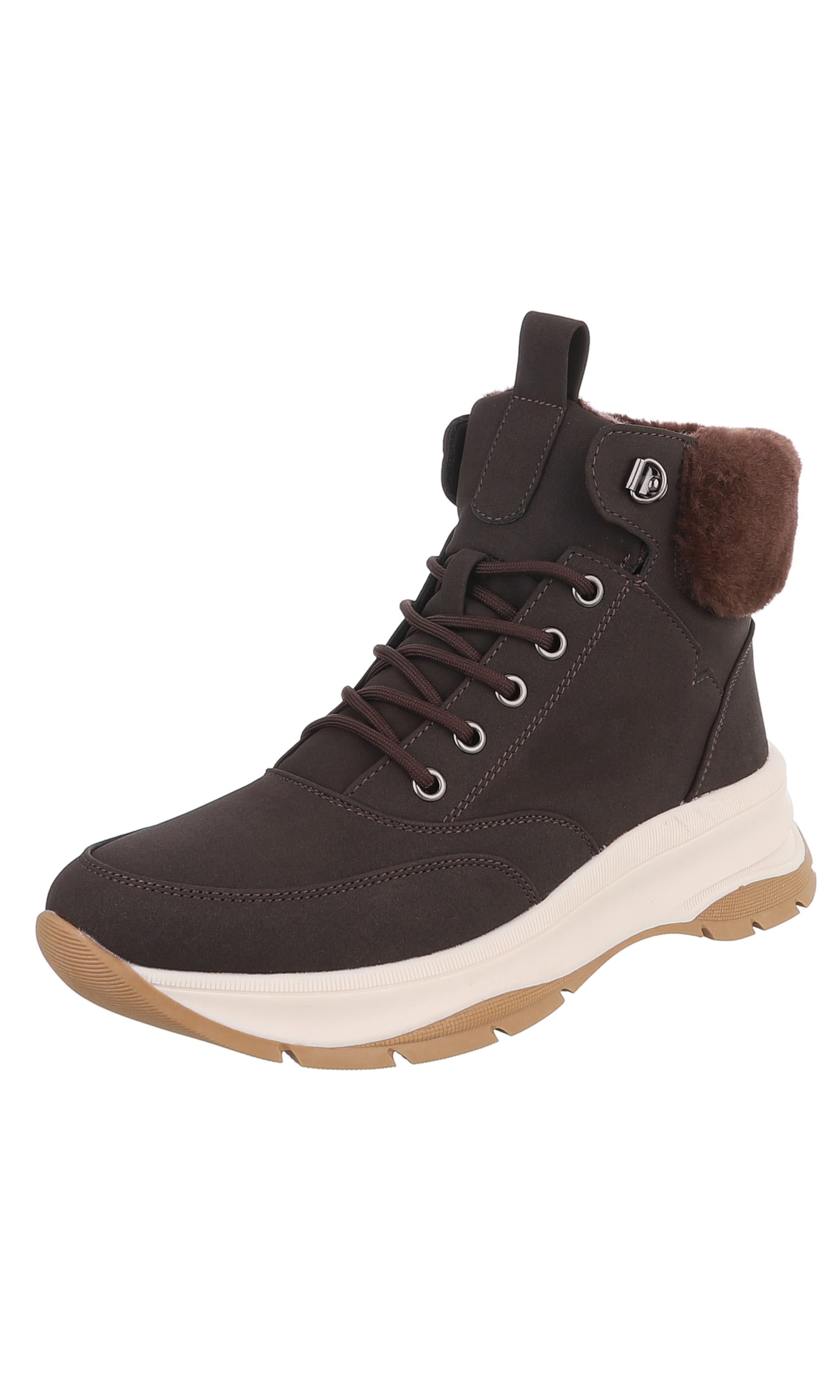 Ital-Design Schnürstiefelette in Braun: Vorderseite