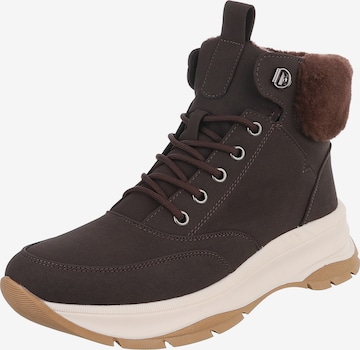 Ital-Design Schnürstiefelette in Braun: Vorderseite